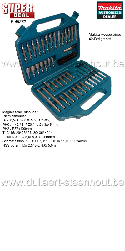 Dullaert Steenhout Ninove Makita 42 Delige Bits En Borenset P