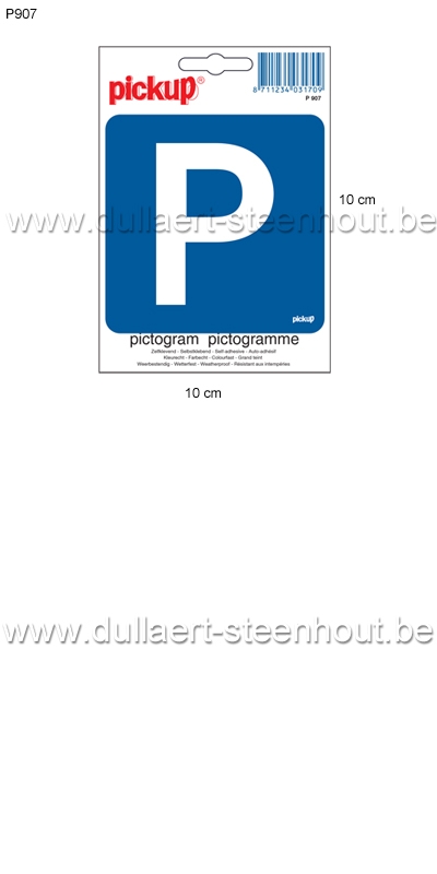 Pickup - Pictogram sticker PARKEREN 10x10cm - P907
