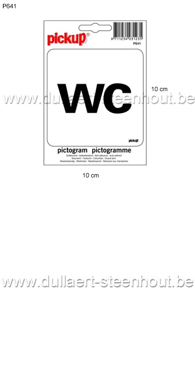 Pickup - Pictogram sticker WC 10x10cm - P641