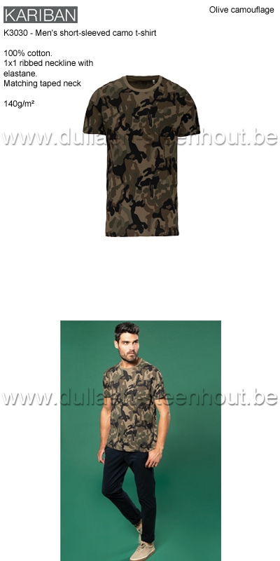 Kariban K3030 - T-shirt camo / camouflage t-shirt korte mouwen