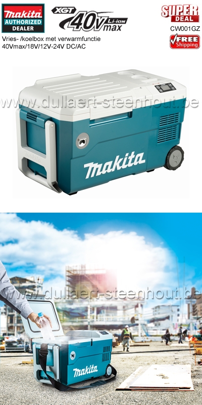 Makita accu vries- /koelbox met verwarmfunctie 40Vmax/18V/12V-24V DC/AC CW001GZ