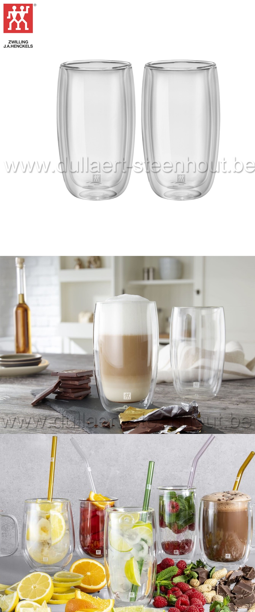 Zwilling Sorrento dubbelwandige latte macchiatoglazen 350ml