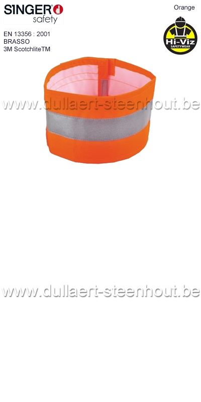 Singer Hoge zichtbaarheid armband / fluo oranje armband met PU-coating BRASSO